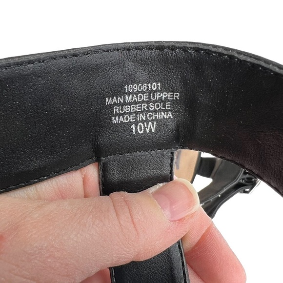 Torrid Black Geometric Studded Ankle Strap Wedge Sandals - Picture 3 of 10